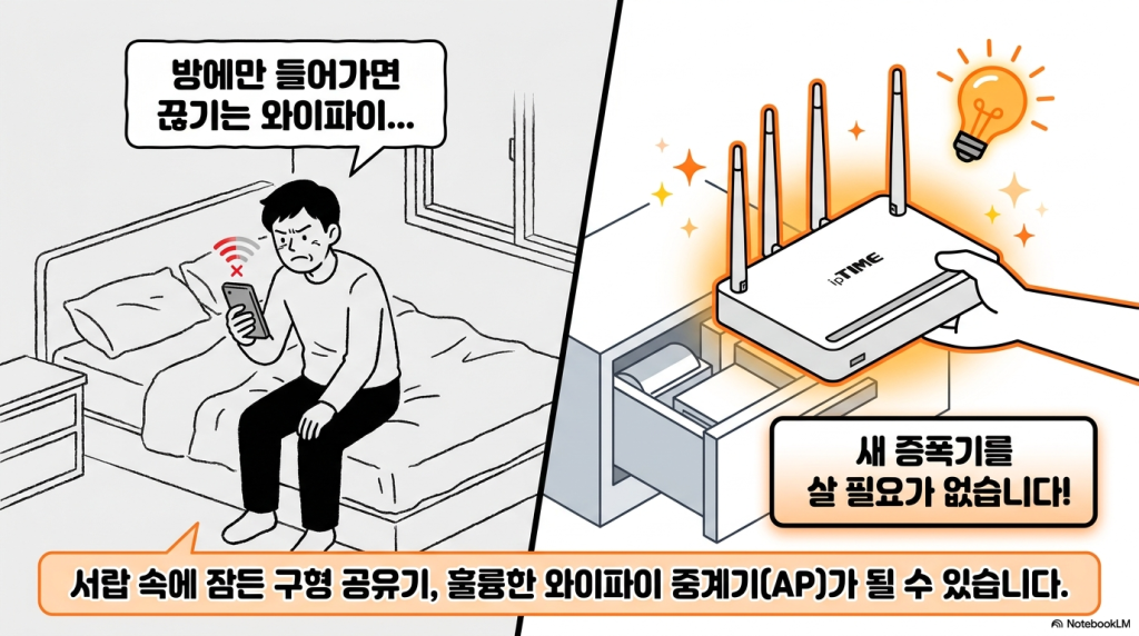 iptime 공유기 와 공유기를 연결 하여 사용하는 방법, 멀티허브 AP 설정 완벽 가이드