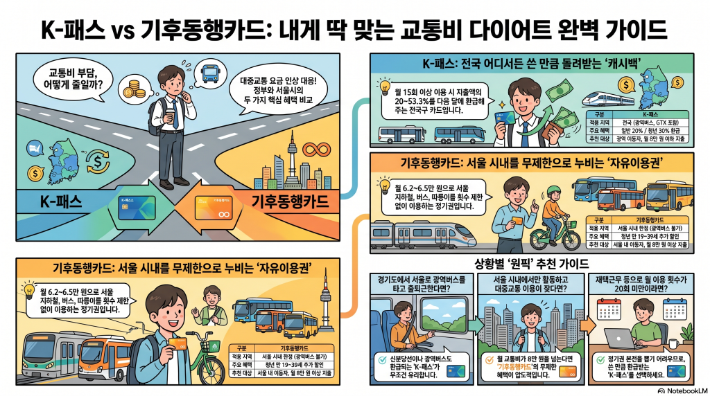 K-패스 vs 기후동행카드 전격 비교